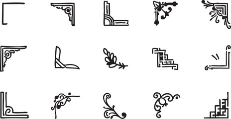 Corner vector design elements: decorative borders, ornaments, and frames eps silhouette