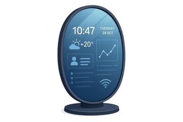 Smart mirror clipart, digital display reflection, isolated on white background
