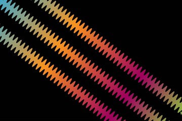Diagonal neon light streaks in magenta, orange, and yellow hues on black background, glowing motion blur abstract wallpaper perfect for futuristic tech-inspired and digital design art