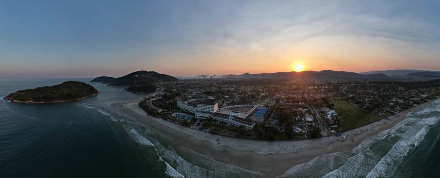 Sunset view over coastal mountains and ocean - Powered by Adobe