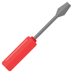 Flat screwdriver icon isolated on white background.