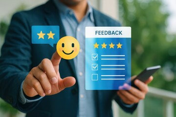 User feedback collection business environment digital interaction professional setting positive engagement and reviews