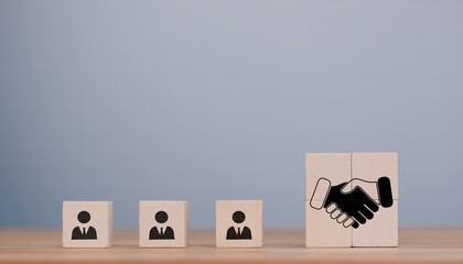 Enhancing workplace collaboration and empathy among teams building trust and leadership with wooden blocks representing emotional intelligence and diversity