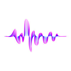 Layered Fluid Digital Audio Wave | Blue and Magenta Abstract Echo Pulse| Smooth Looping Sound Spectrum Design