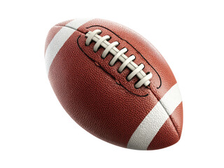 American football with white laces and stripes on black background sport leather, Isolated, Png Transparent Background