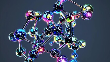 Photorealistic 4K animation molecular structure rendered incredible depth field lighting illustrating futuristic scientific concepts advanced atomic level connections ideal technology innovation - Powered by Adobe