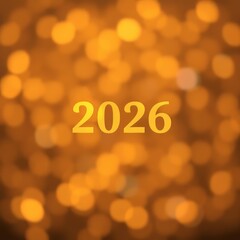 Warm bokeh veil with 2026 silhouette for brand identity cards