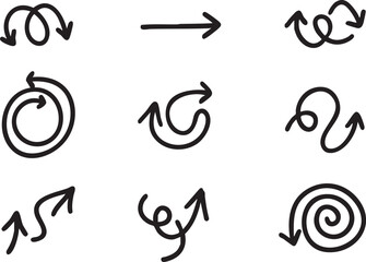 Hand drawn arrow vectors: doodle arrow set for design and illustration eps silhouette