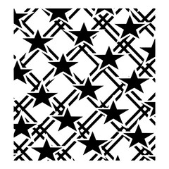 Minimalist seamless stars pattern vector design black and white star background star pattern vector illustration graphic art vector
