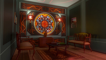Art nouveau style room