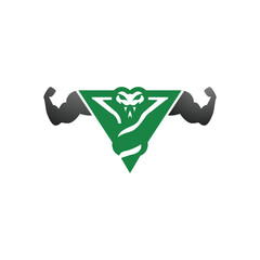 Strong Snake Gym Mascot Logo