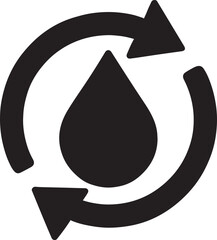 Recycle water drop arrow vector icon. Eco sustainability and clean environment concept design.