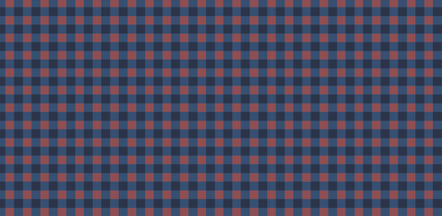 Red gingham pattern, picnic checkered textile background, vector repeat tile