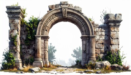 Fototapeta premium Stylized digital collage with white bust wearing orange sunglasses and floral crown. Surreal purple-pink gradient background with neon lines, hummingbirds, disco ball, smartphone, and geometric shapes