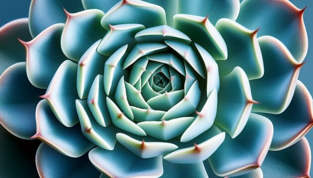Closeup Teal Succulent Plant Photography Minimalist Botanical Image