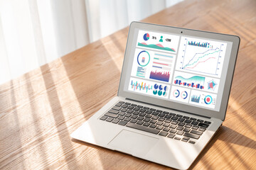 Business data dashboard provide modish business intelligence analytic for marketing strategy...