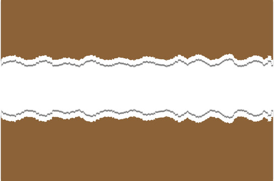 Realistic Brown Torn Paper Background Texture Effect with Rough Edge and Transparent PNG