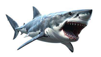  1. Predatory Shark with Sharp Teeth, isolated on transparent background