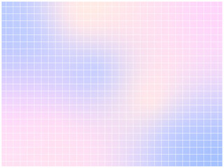 淡いピンクと青紫のグラデーションに、白い細線チェックを重ねた透明感のあるグリッド背景