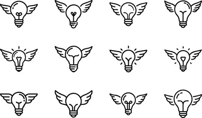 Fototapeta premium Business Management and Office Line Icons Set – Leadership, Growth, Cloud Network, Data Analytics, and Workplace Productivity Outline Symbol Bundle for Web, App, and Infographic Design