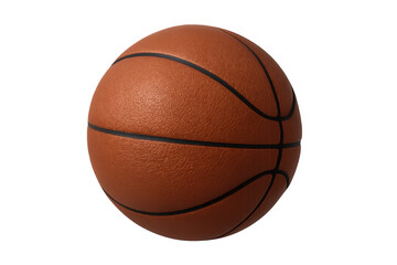 Fototapeta premium Basketball ball with classic orange color and pebble texture, perfect for sports, game, and competition themes, featuring transparent background
