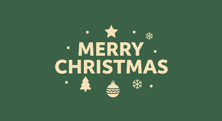 Simple Merry Christmas Background Minimalist Design
