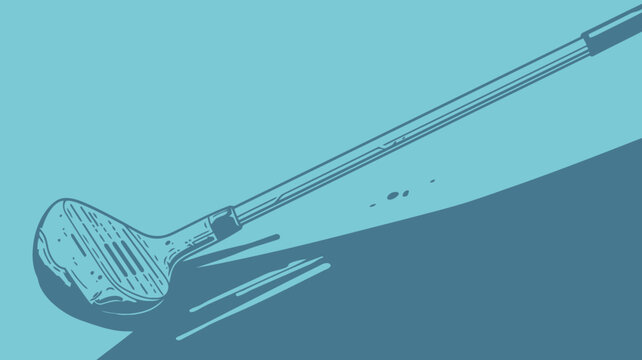AI Image A minimalist depiction of a golf club against a stylized background, presented in