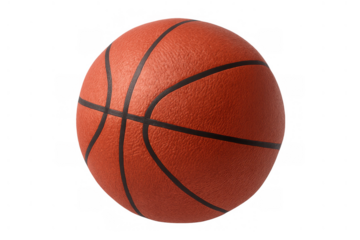 Basketball ball rotating, a symbol of sport and competition. Perfect for overlays and emphasizing motion. Transparent background