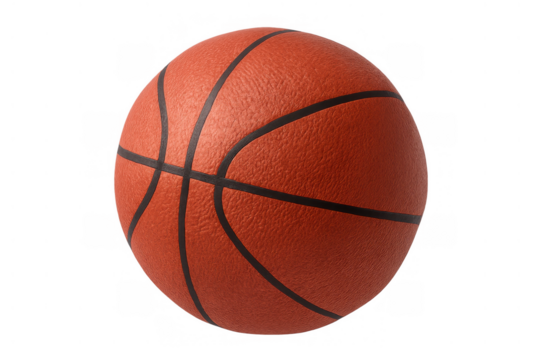 Basketball ball rotating, a symbol of sport and competition. Perfect for overlays and emphasizing motion. Transparent background
