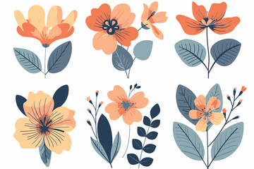 Fototapeta premium AI Image: Whimsical botanical illustration featuring pastel flowers with intricate detailing for