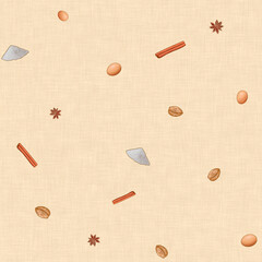 Baking Ingredients Minimalist Pattern