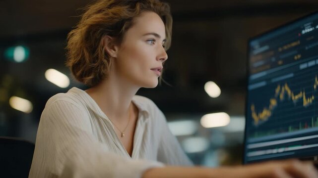 Futuristic analysis workspace displaying interactive crypto portfolio metrics, emotion of focus and confidence visible, representing intelligent risk management, decentralized asset monitoring, and