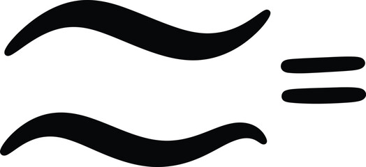 Approximately equal symbol math sign squiggle line tilde vector image eps silhouette