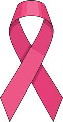 Pink Ribbon Symbol Support and Awareness for Breast Cancer and Health Initiatives