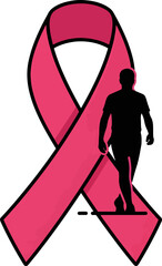 Breast Cancer Awareness A Symbol of Hope and Support with a Silhouette Stride