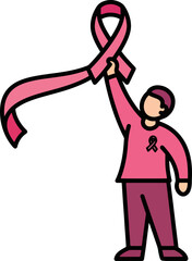 Supporting the Fight Against Breast Cancer A Symbol of Hope and Solidarity with Pink Ribbon