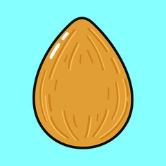 Almond nut health food icon flat design illustration