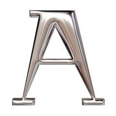 Alphabet number and symbol 3D word Silver Chrome Metallic Shard Emblem