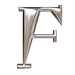 Alphabet number and symbol 3D word Silver Chrome Metallic Shard Emblem