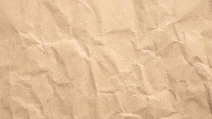 Obraz premium Abstract crumpled and creased recycle brown paper texture background