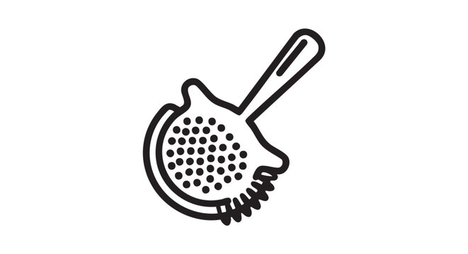 black and white cocktail strainer clip art preview