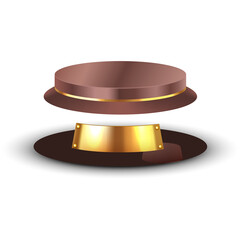 Steampunk Top Hat With Floating Crown And Gold Band With A Transparent Background And Subtle Shadow Effect