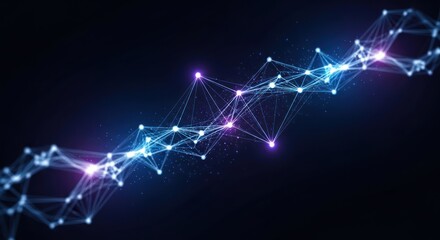 Dynamic network connection with glowing nodes for modern technology concepts, data visualization, and futuristic designs for innovative projects