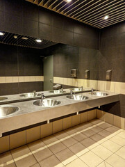 Warsaw, Poland 07 18 2024 Interior of public bathroom in shopping mall