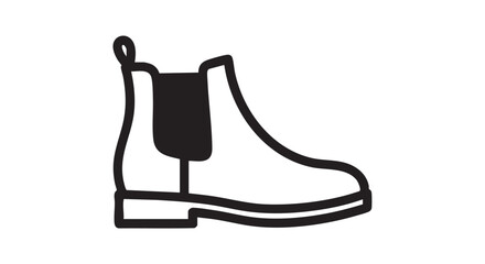 Chelsea boots outline icon vector
