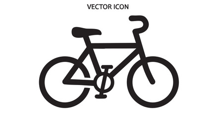 Bicycle side view outline icon vector
