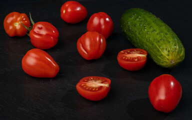 tomatoes and cucumber