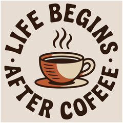 Morning coffee lover typography t-shirt design