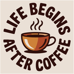 Morning coffee lover typography t-shirt design