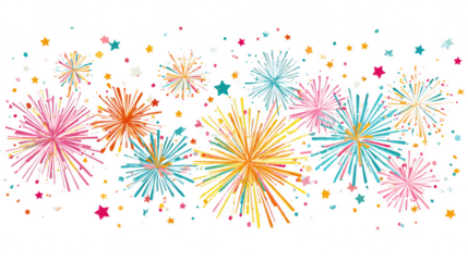 New year celebration fireworks and stars for festive atmosphere